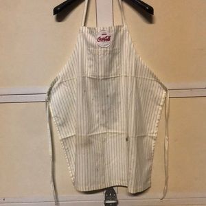 Coke a cola patch Apron pinstriped pockets (paint marks)